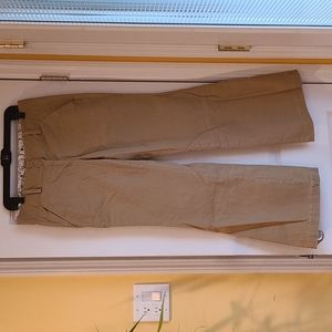Land's End Khaki Chino Trouser Pants Flare Leg Size 10
